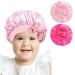 Arqumi Silk Satin Bonnet for Kids 2Pcs Soft Baby Bonnet Sleeping Cap with Elastic Strap Adjustable Night Cap Hair Bonnet for Toddler Child Teens Rose&Pink One Size Rose&Pink