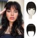 Sofeiyan bangs clip in 100% remy real hair fringe bangs one piece human hair clip in pony fringe extensions natural bangs with temple hair parts real hair hair extension for women sat bangs natural black