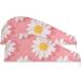Pink Daisy Hair Towel 2 Pack | Super Absorbent Quick Dry Hair Turbans for Women & Girls - Ideal for International Shipping - Buy Online on GoSupps.com