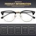 Blue Light Glasses 2 Pack - Fashion Round Half Frame Blue Light Blocking Glasses for Computer, Gaming, Reading, and TV - Gold & Silver Frames - Buy Online on GoSupps.com