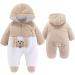 Newborn Baby Cartoon Bear Snowsuit Winter Coat Fleece Hooded Romper Jumpsuit 0-3 Months - Khaki Dog - Buy Online on GoSupps.com