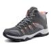 JABASIC Womens Mid Hiking Boots Lightweight Outdoor Trekking Shoes 9 Grey/Pink