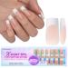 Bartbox Long Square Gel Nail Tips French Press On Nails Soft Gel Full Cover Nageltips French Xcoattips French Fake Nails with Pre Applied Tip Primer & Base Coat Cover Nude 1 ML (1 SPACK) Long Square beige
