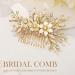Handcess Bridal Wedding Flowers Hair Comb Gold Crystal Hairpiece Rhinestone Bridal Side Combs Wedding Hair Accessories for Women and Girls - Buy Online on GoSupps.com