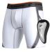 CHAMPRO Wind-up Compression Sliding Shorts with Cup White Medium