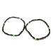 Drkao 2 Pack Women Green Color Magnetic Anklet Bracelet Support The Immune System Magnetic Therapy Relieve Stress and Frustration