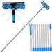 Window Cleaning Kit Window Squeegee Cleaner Tool with 10-Section Extension Pole 2-in-1 Rotatable Window Squeegee Telescopic Pole for Home Car Glass - Buy Online on GoSupps.com