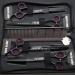 Smith King 7-Inch Dog Care Scissors Set - Straight Thinning Curved Chunker & Comb - 5-Piece Black & Purple for Professional Grooming - Buy Online on GoSupps.com