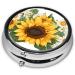 Buy Yellow Sunflowers & White Flowers Round Pill Box - 3 Compartment Portable Travel Medicine Organizer - Buy Online on GoSupps.com