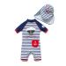 BONVERANO Baby Boys Swimsuit Toddler Bathing Suit Short-Sleeve Zipper One Piece Swimwear with UPF 50+ Sun Protection 18-24 Months Captain
