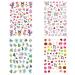 12Sheets/set DIY Nails Tips Colorful Decal Floral Green Leaves Flower Design Nail Art Decoration 3D Nail Stickers Spring Summer - Buy Online on GoSupps.com