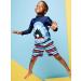 Simple Joys by Carter's Baby Boys' Swimsuit Trunk and Rashguard Set - Navy Shark/Red Stripes, 3-6 Months - Buy Online on GoSupps.com