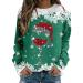 Women's Christmas Sweatshirts Cute Snowman Penguin Print O-Neck Raglan Top Shirt Pullover Comfy Warm Xmas Jumper Winter Long Sleeve Tops Loose Tunic Top Sweaters Z21-green S
