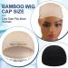 Janmercy 4 Pcs Bamboo Fiber Wig Cap Set - Women's Elastic Breathable Bald Cap for Hairloss - Black & Beige - Buy Online on GoSupps.com