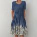 Ganfancp Women's Navy Floral Print Knee-Length Summer Dress - XX-Large - Buy Online on GoSupps.com