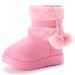 Yeeteepot Baby Girls' Winter Booties Boys Warm Lined Snow Boots Plush Shoes Kids Anti-Slip Ankle Boots Indoor Soft Soled Toddler Shoes Flat Booties 7 UK Child Pink