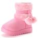 Yeeteepot Baby Girls' Winter Booties Boys Warm Lined Snow Boots Plush Shoes Kids Anti-Slip Ankle Boots Indoor Soft Soled Toddler Shoes Flat Booties 5 UK Child Pink