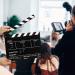 Flexzion Acrylic Clapboard Director's Clapper Board 10x12 - Hollywood Film Studio Slateboard for Home Video with Black/White Sticks - Buy Online on GoSupps.com