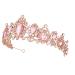 Vofler Rose Gold Tiara with Pink Crystal - Baroque Rhinestone Crown for Women - Ideal for Princess, Bride, Birthday, Wedding, Prom, Quinceanera - Rose Gold and Pink - Buy Online on GoSupps.com