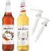 Go2 Groceries Bundle Monin Premium Flavoured Coffee Syrups (2 x 1 L) Caramel Vanilla Bottle Pumps (2pcs) with Recipe Cards Vanilla Caramel 500 ml (Pack of 4) - Buy Online on GoSupps.com