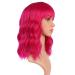 Queberty Pink Wig - Short Wavy Hot Pink Synthetic Wig for Women with Air Bangs | Natural Hair Cosplay Daily Party Use - Buy Online on GoSupps.com