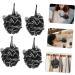 Buy 4pcs Black Bath Balls | Wear-Resistant Loofah Sponge | Portable Bath Accessories for Shower & Spa - Buy Online on GoSupps.com