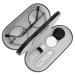 MoKo Double Eyeglass Case with Mirror Tweezers Remover, 2 in 1 Double Sided Portable Contact Lens Box Holder Container Pouch Black