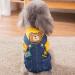 Dog Denim Overalls for Small & Medium Pets | Cute Costume Clothes for Boy & Girl Dogs | Yellow with Bear Embroidery - Buy Online on GoSupps.com