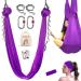 IONTACH Aerial Yoga Hammock, 5.5 Yards Aerial Silks Gymnastics for Home Indoor Jungle Gym, Antigravity Fitness Hammock with Carabiner, Daisy Chain and Guide Purple