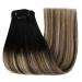 Youngsee 50cm Clip-in Extensions Black Balayage | Real Remy Hair 120g 7PCs #1b/4/27 - Natural Look & Easy Application - Buy Online on GoSupps.com