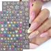 Diduikalor Flower Nail Art Stickers 5D Nail Decals Spring Daisy Nail Art Design Self Adhesive Nail Supplies Colorful Flower Nail Stickers for Women Manicure Decoration Mt-zjt-5d-059