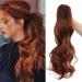 Sego 45cm ponytail hair part ponytail braid hair extension clip in extensions hair pussy voluminous synthetic hair wavy with butterfly clipping chestnut rum 18 "(45cm) -140g pony wavy chestnut rum