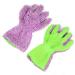 Dishwashing Gloves Micro Fiber Noodle Mesh Car Washing and Cleaning Gloves Washing Bowls Gloves Tools (Color : Purple)