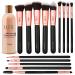 Luxe Premium Makeup Brushes Set for Face and Eye - Synthetic Brushes for Foundation  Powder  Blush  Eyeshadow - Brush Cleaning Solution Included - Perfect Make Up Brushes Kit  Beauty Brush Set (14pc)