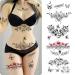 ROARHOWL Sexy Temporary Tattoo Kit - 3D Realistic Flowers & Butterflies for Abdomen, Chest, Waist & Back - Perfect False Tattoos for Women (Design 3) - Buy Online on GoSupps.com