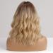 HAIRCUBE Short Blonde Curly Wigs with Dark Roots and Bangs - Wavy Bob Style for Women | Heat Resistant Synthetic - Buy Online on GoSupps.com