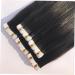 POPETPOP Real Hair Wig Straight Hair Extensions Tape in Hair Seamless Hair Extention Human Hair Wigs Invisible Hair Weaving medium Black - Buy Online on GoSupps.com