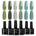 NAILGIL Gel Nail Polish Set Green  6 Colors Soak Off Olive Turquoise Sage Nail Gel Mint Army Teal Green U V Nail Polish with Nail Stickers  Gift for Women DIY at Home 10ml