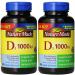 Nature Made Vitamin D3 Tablets 1000 IU 300 ct Each. ( 2pk - 600 Softgels )