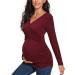 Love2Mi Maternity Nursing Shirt - Short Sleeve V-Neck Breastfeeding T-Shirt XL Weinred - Buy Online on GoSupps.com