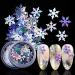 Nail Glitter Sequins - 6 Boxes Snowflake Christmas Nail Art | Holographic Glitter for DIY Decorations - Buy Online on GoSupps.com