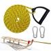 Rurizhongtian sledge rope with a carabiner sledge line with handle sled rope 4m sled train rope sled rope with handle cord for sled sled rope ideal for pulling sledge