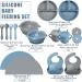 Mimorou 16 Pack Baby Feeding Set - Silicone Suction Plates, Bibs, Placemat, Spoons, Forks & Cups for Baby Led Weaning and Toddler Eating - Buy Online on GoSupps.com