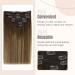 FSHINE Balayage Clip-In Real Human Hair Extensions - 120g 50cm Dark Brown with Caramel Blonde 7pcs Double Tressen Thick Clip-In Hair Extensions - Buy Online on GoSupps.com
