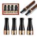 CIGARLOONG Cigar Mouthpiece Set Smoker Pipe Set for Men and Women Short Holder Cigar Nozzle Holder Pure Copper Resin 4 Sizes(42-57 Ring)(Color:Black)