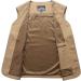 Gihuo Men's Khaki Fishing Vest - Utility Safari Travel & Military Work Vest (Large) - Buy Online on GoSupps.com