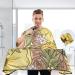 Waterproof Barber Cape - Yellow Sunflower & Cheetah Pattern Hair Cutting Bib for Men & Unisex | Perfect for Salons & Home Use - Buy Online on GoSupps.com