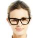 OCCI CHIARI Cat Eye Reading Glasses for Women - Wide Frame Spring Hinge 1.5x Magnification Cateye Black - Stylish & Comfortable International Shipping - Buy Online on GoSupps.com
