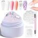 Building gel for gel nails - Builder gel for nails - UV gel for nail extension and modeling - Solid nail glue gel with 3D -silicone form salon DIY at home clear 15g clear set
