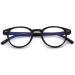 Anti Blue Light Retro Spring Hinge Round Computer Reading Glasses - Shiny Black 0.0x - Buy Online on GoSupps.com